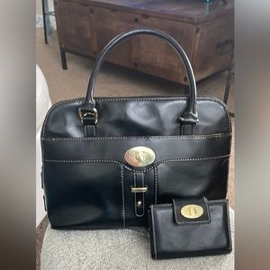 Like new black purse with wallet to match